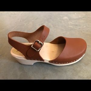 Size 38 Brown Wooden Clogs